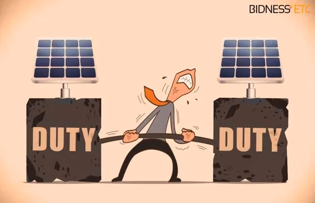What is the anti-dumping duty for solar panels?