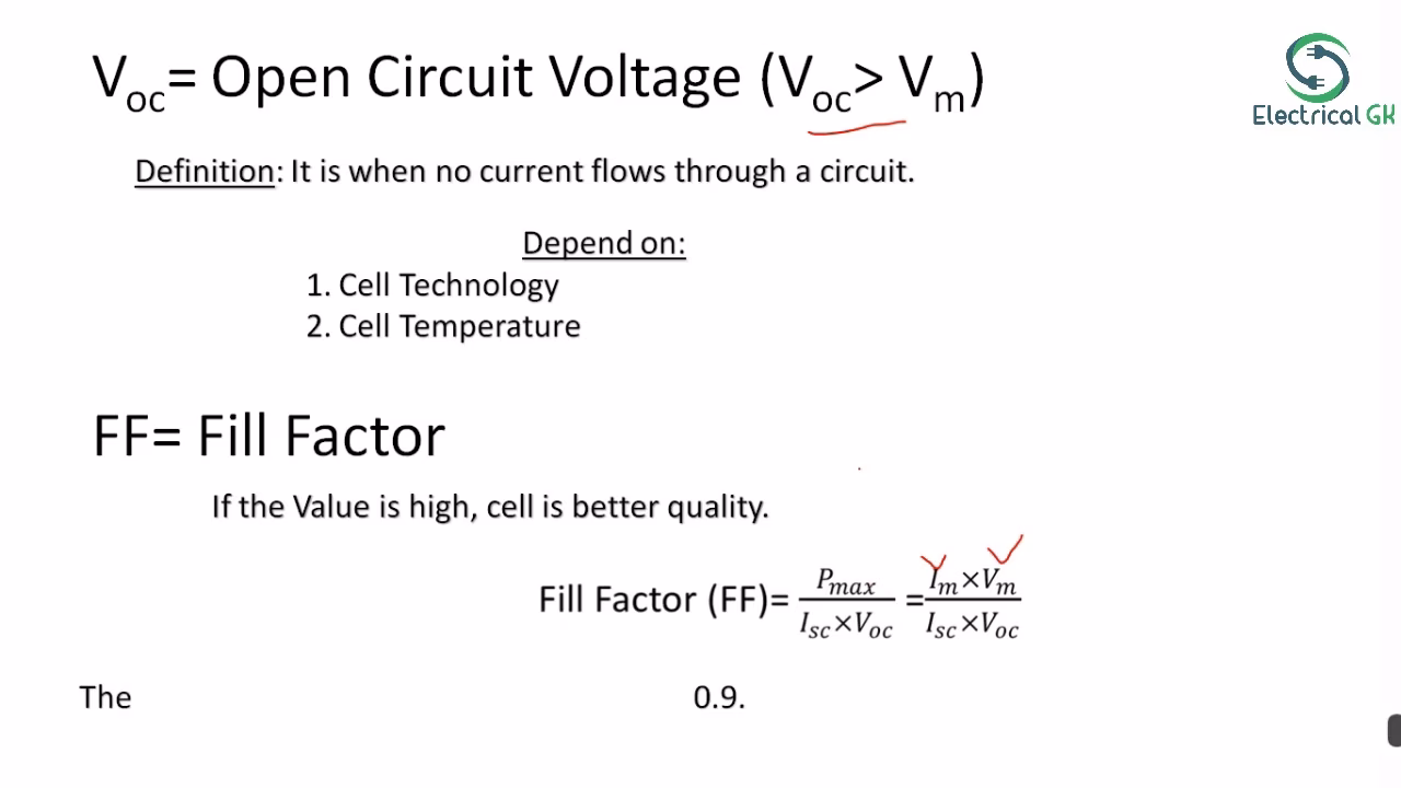 What is the formula for solar panel efficiency?