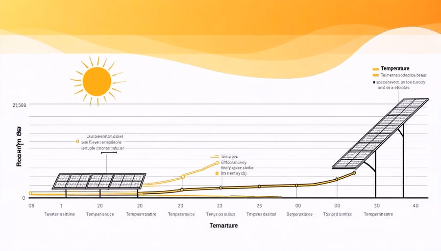 At what temperature do solar panels lose efficiency?