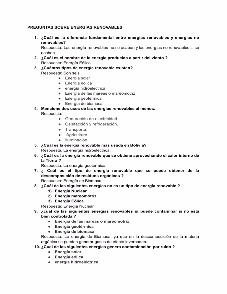 ¿Qué preguntas se pueden hacer sobre la energía?