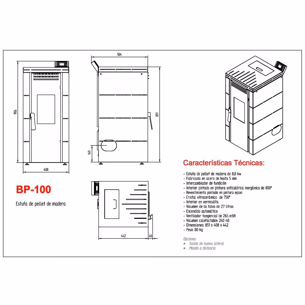 ¿Cuál es la estufa de pellets más estrecha del mercado?