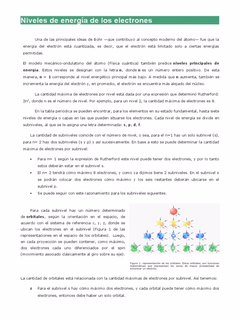 ¿Los electrones se ubican en un solo nivel energético?