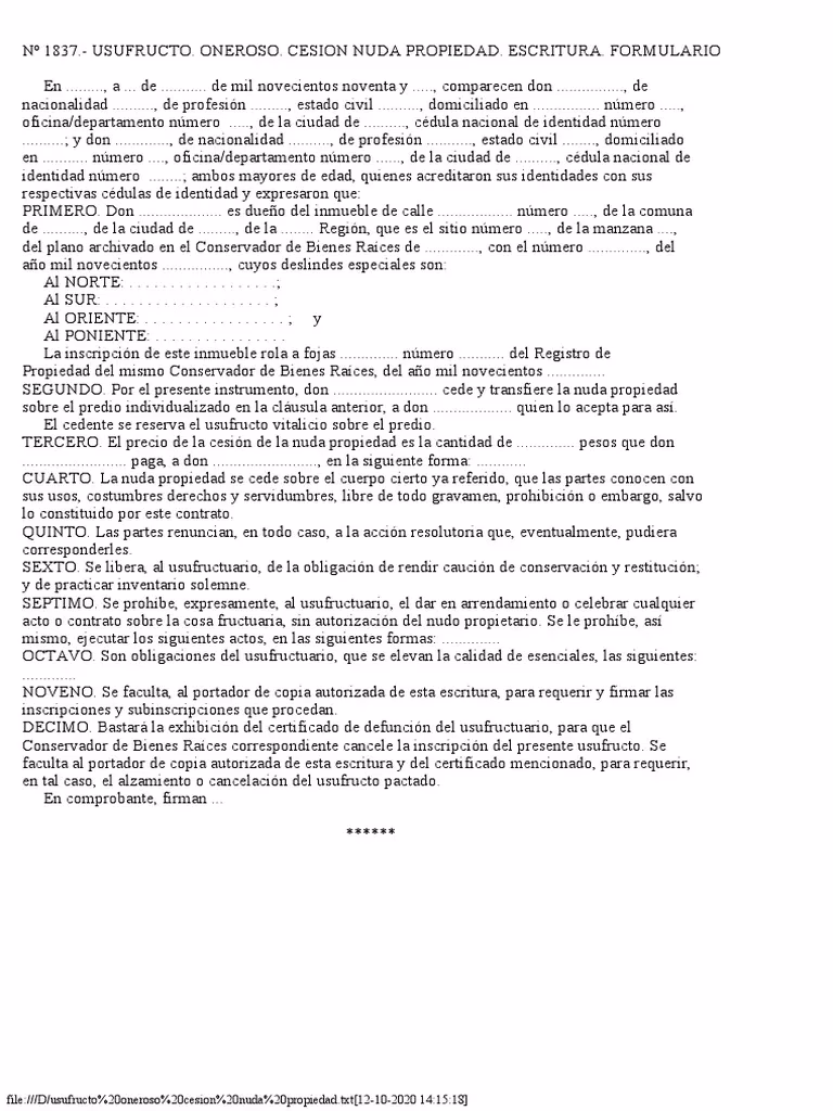 ¿Qué es la constancia de usufructo oneroso?