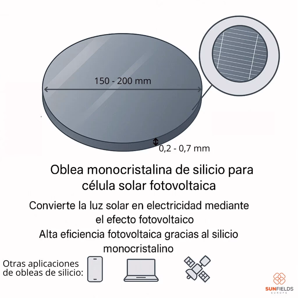 ¿Qué es una oblea en un panel solar?