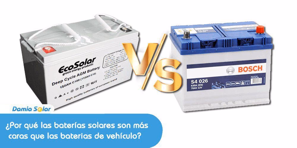 ¿Qué diferencia hay entre una batería de coche y una solar?