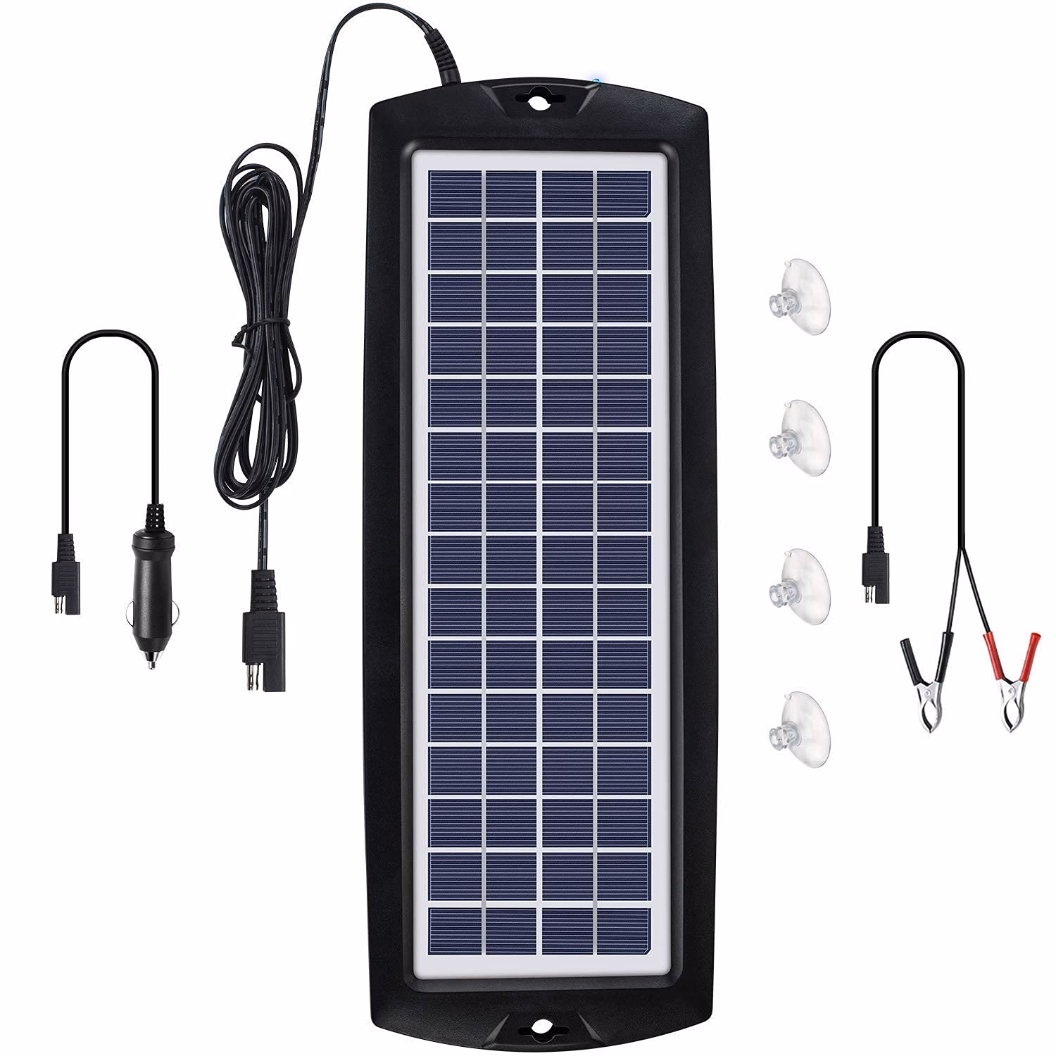 How long does it take a solar trickle charger to charge a car battery?