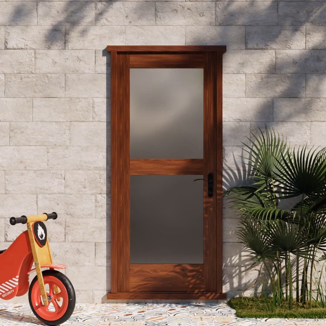 What do you call a wooden door with glass?